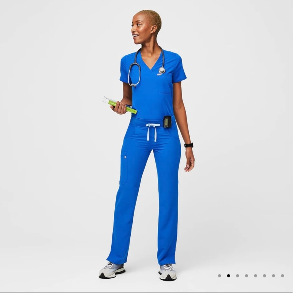 XS/Petite royal blue Figs Kade scrub pants